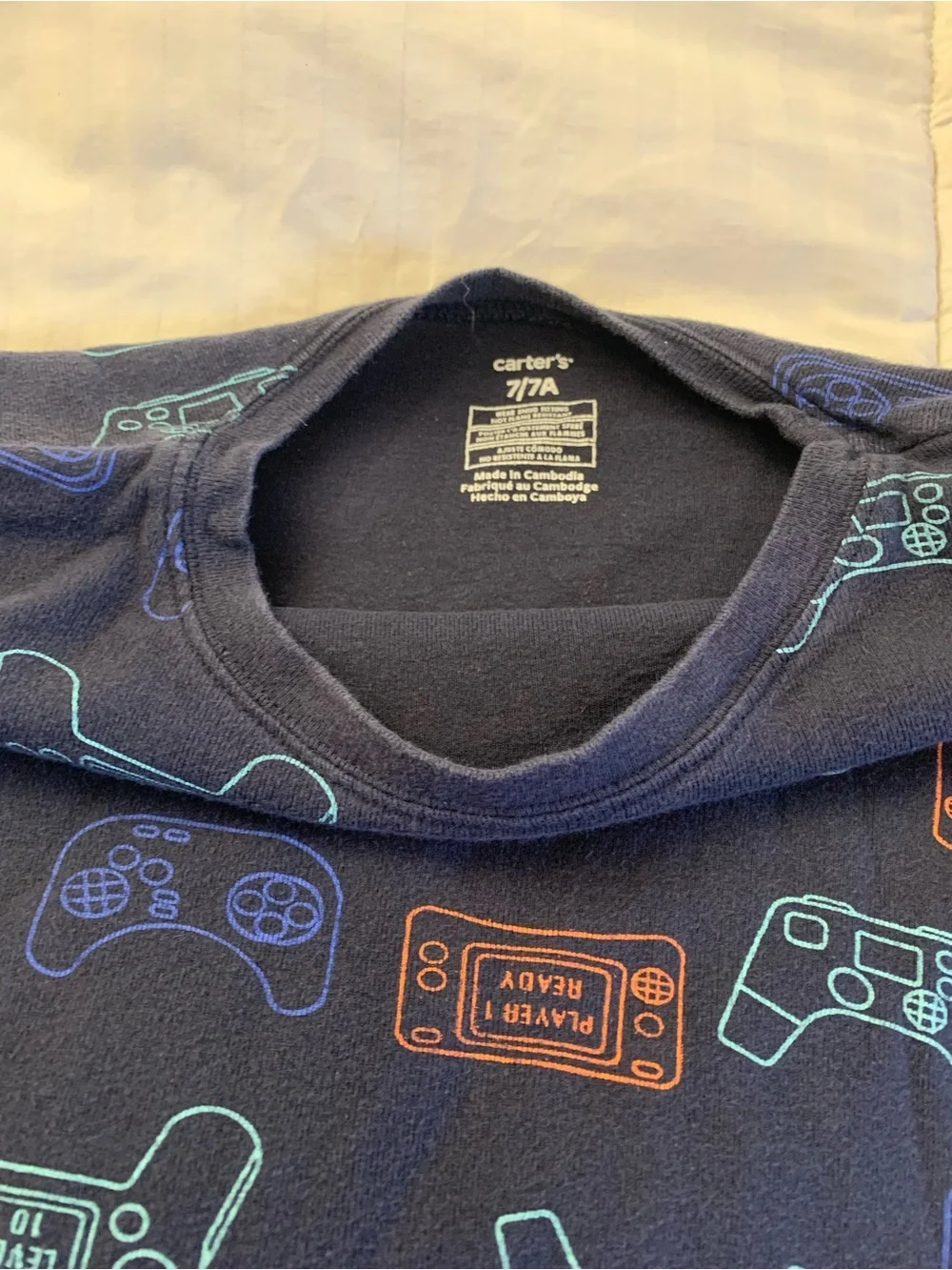 Carter's Navy Kids Pajama Set with Gaming Controller Prints